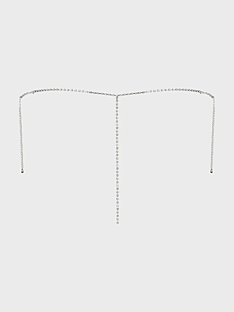Strassbesetzter String-Tanga mit verstellbarer Kette, mehrlagigen V-Strängen und G-String-Design