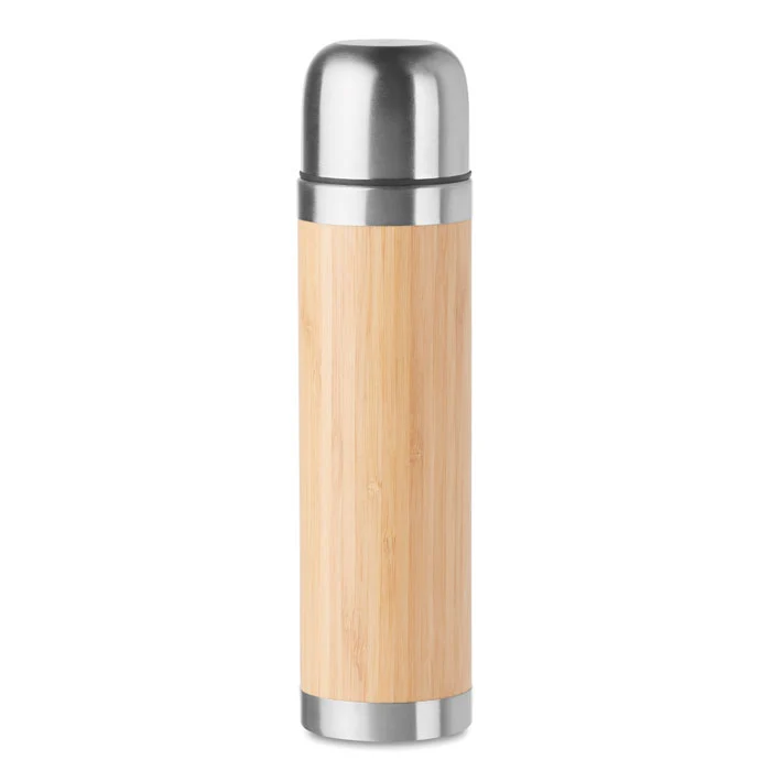 Doppelwandige Flasche mit Bambusdeckel