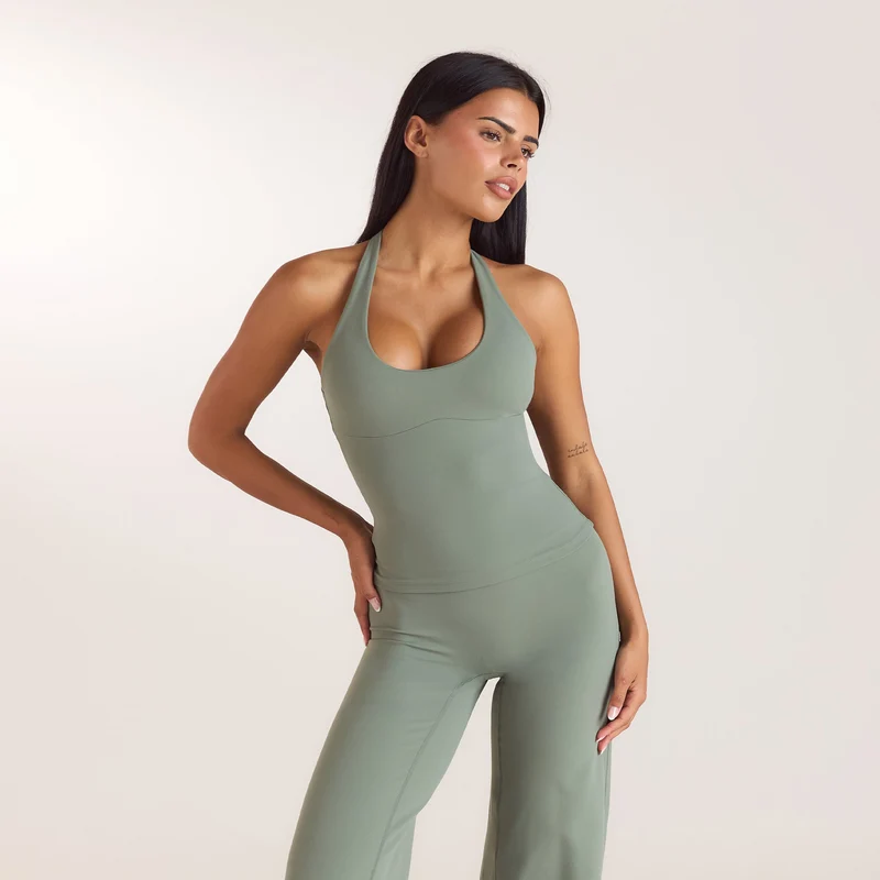 ContourSoft™ Neckholder-Top mit Integriertem BH - Salbei