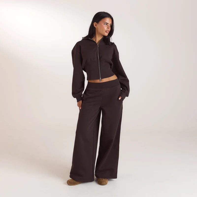 Joggers mit Geradem-Bein - Dunkle Schokolade