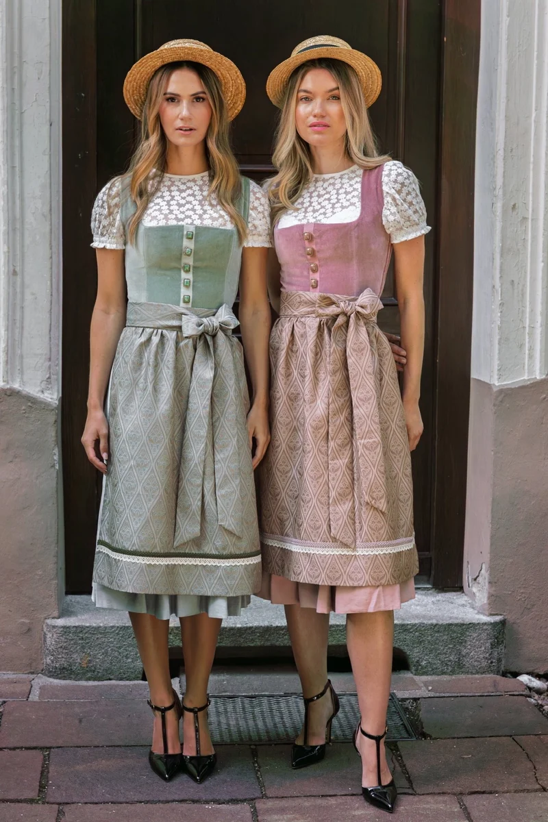 SAMT-JACQUARD DIRNDL PAISLEY BOUQUET ALTROSE