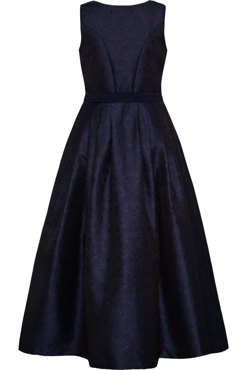 Langes Dirndl gemustert im Ton-in-Ton-Look - marine