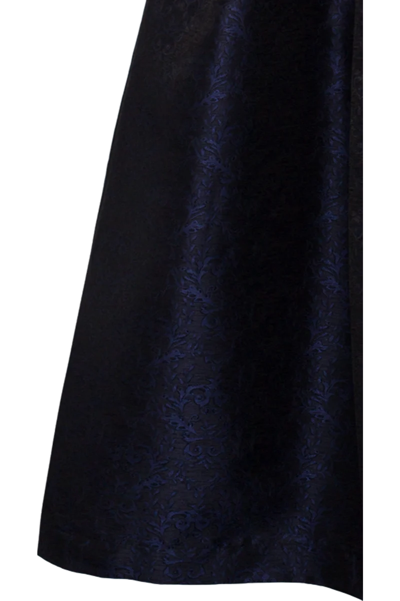 Langes Dirndl gemustert im Ton-in-Ton-Look - marine