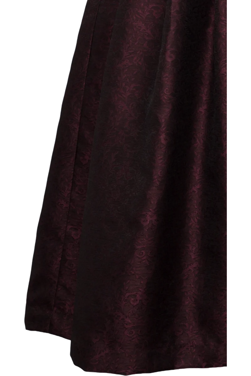 Langes Dirndl gemustert im Ton-in-Ton-Look - bordeaux