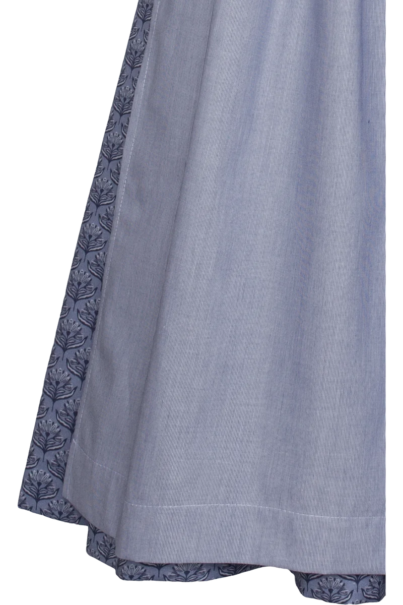 Baumwolldirndl lang mit rundem Ausschnitt - dunkelblau