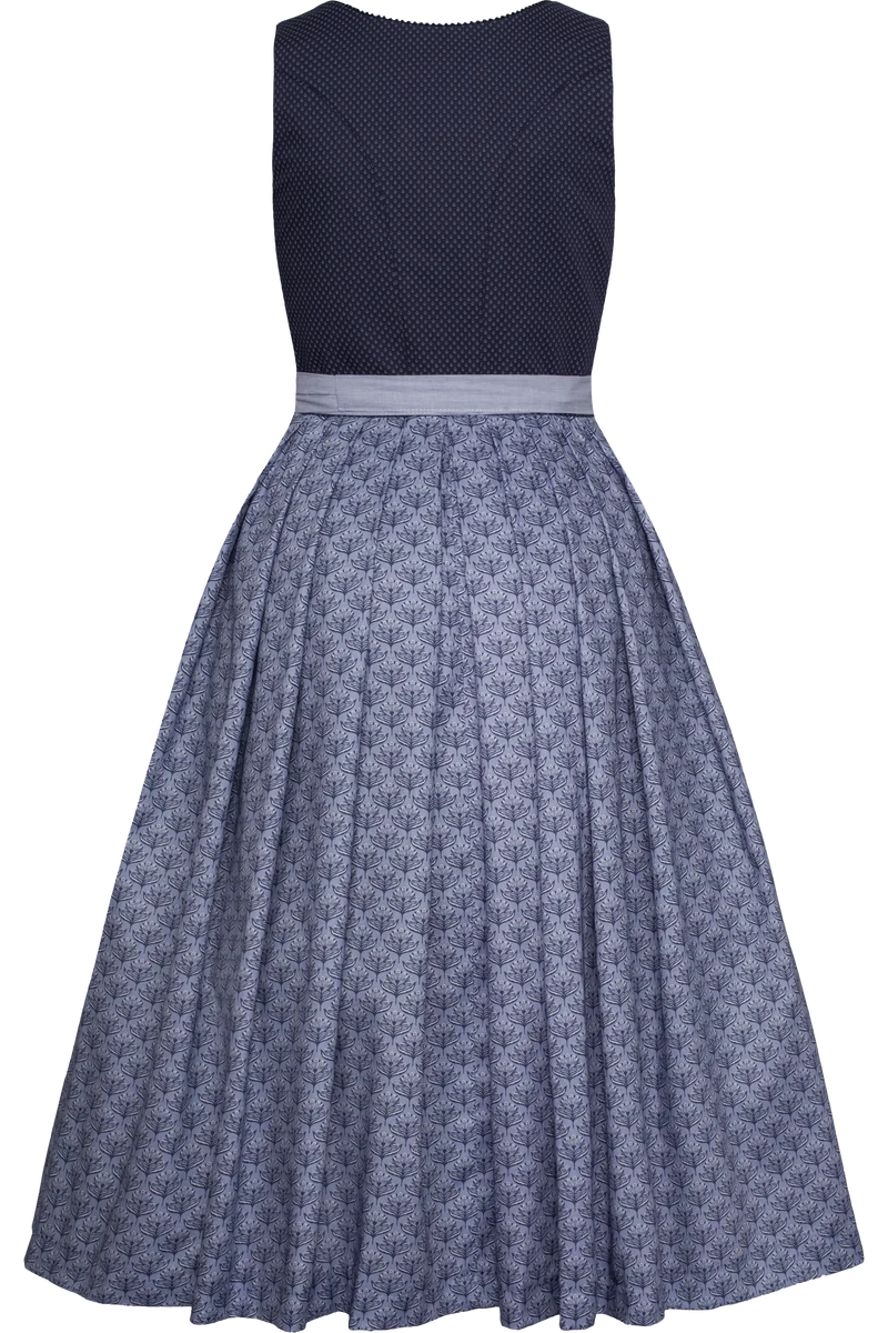 Baumwolldirndl lang mit rundem Ausschnitt - dunkelblau