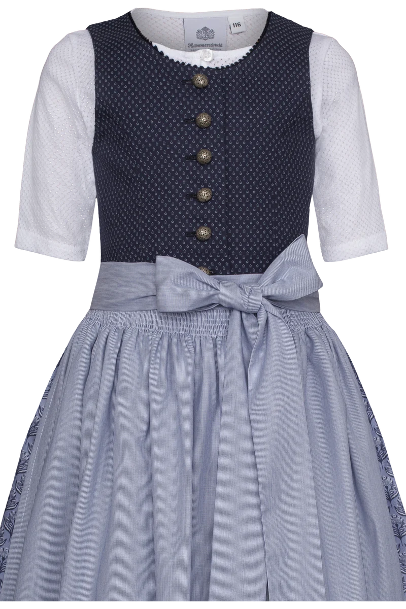Kinderdirndl aus Baumwolle mit 1/2-Arm Bluse - dunkelblau