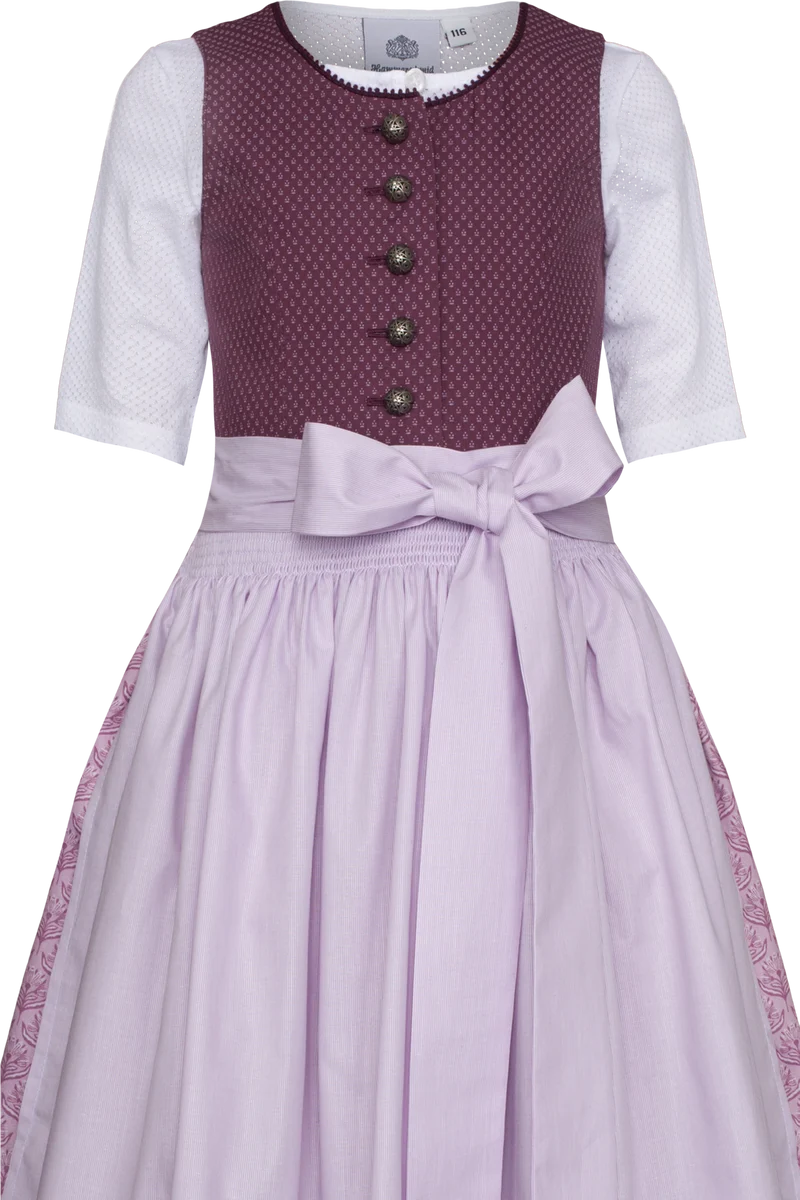 Kinderdirndl aus Baumwolle mit 1/2-Arm Bluse - beere