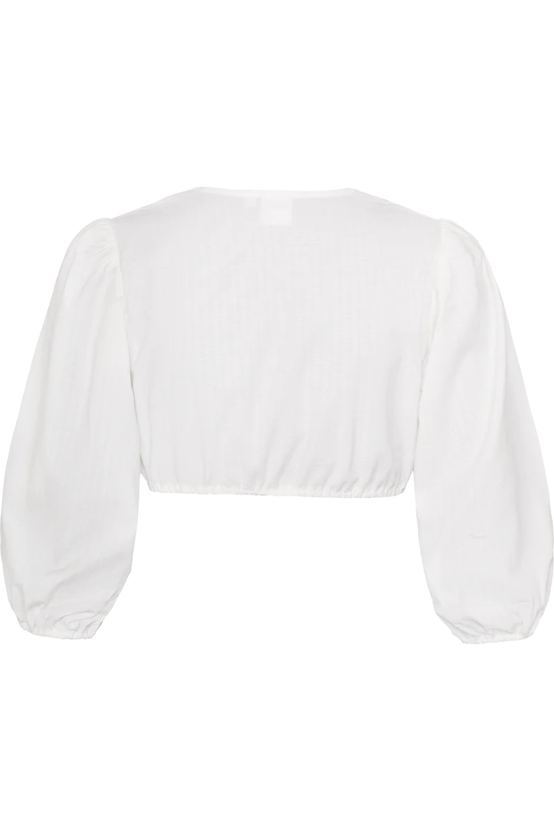Dirndlbluse mit V-Ausschnitt und weiten 3/4-Ärmeln - offwhite