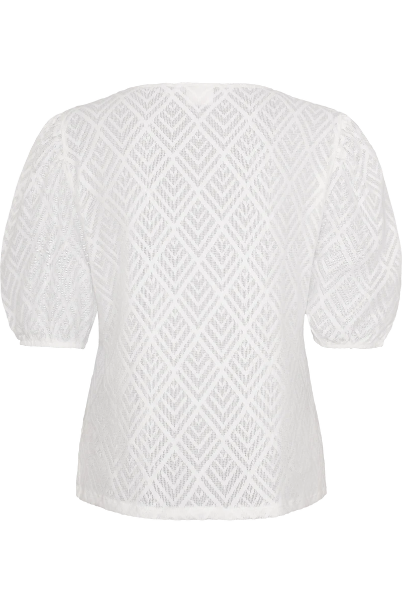 Damen Trachtenbluse gemustert mit Lochausschnitt - offwhite