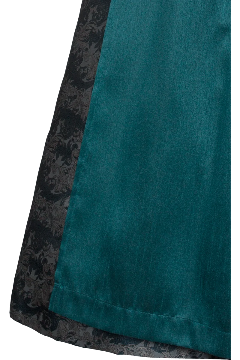 Monochromes Dirndl lang mit Jacquardrock - petrol