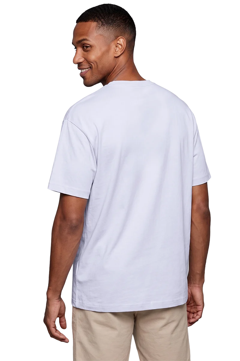Herren T-Shirt mit humorvollem Skifahrer-Motiv - weiß