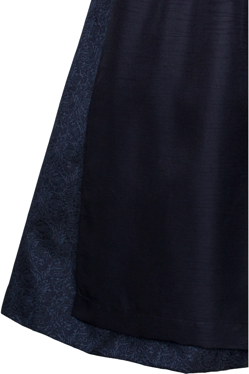 Monochromes Midi-Dirndl in Tweed-Optik - dunkelblau