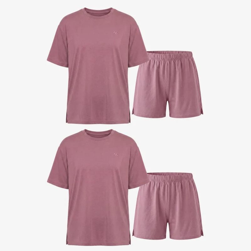 Schlafanzug Set Damen kurz | Dusky Mauve