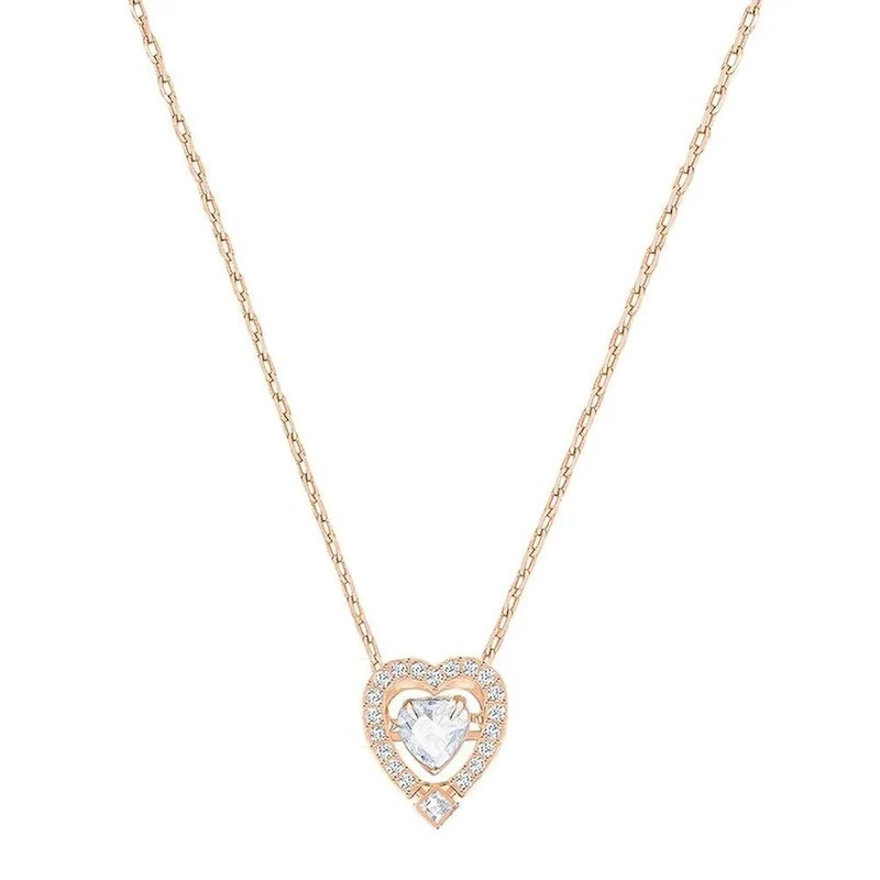 Swarovski Halskette Damen Sparkling Dance Herz Roségold und Weiß 5284188