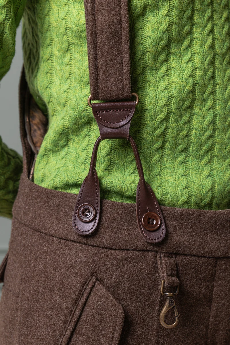 Jagdhose Prebersee aus Loden mit Samtkanin