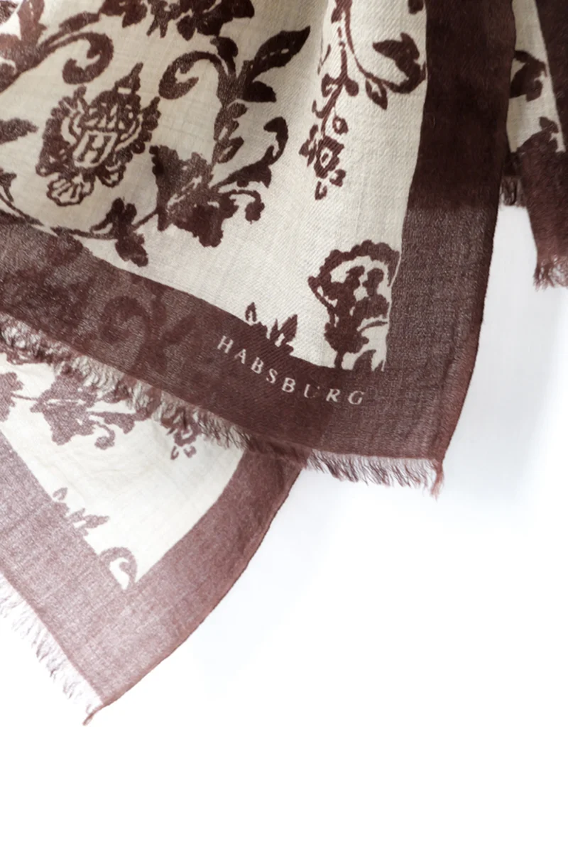 Woll Schal mit Arabesque-Druck