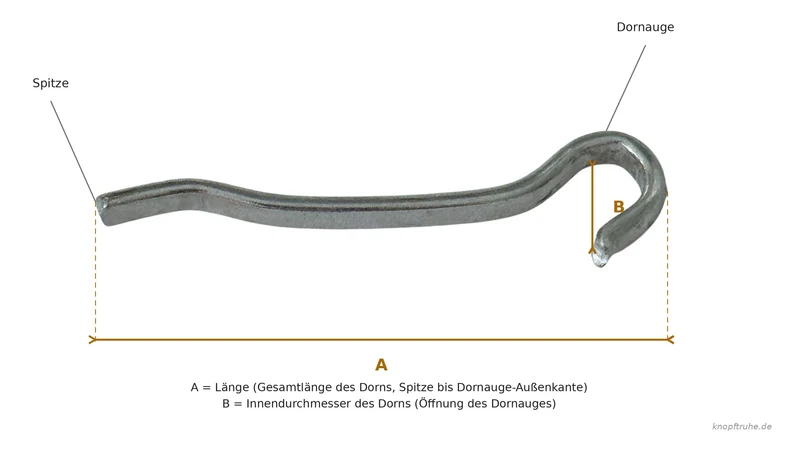 Dorn für Gürtelschnallen Silber – Metalldorn DORN-2-16