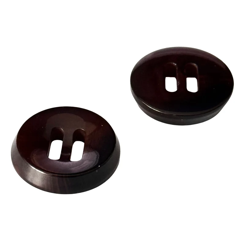 Schlitz-Bändchenknopf Hornimitat Dunkel-Braun – Trachten- und Lodenknopf HI-133