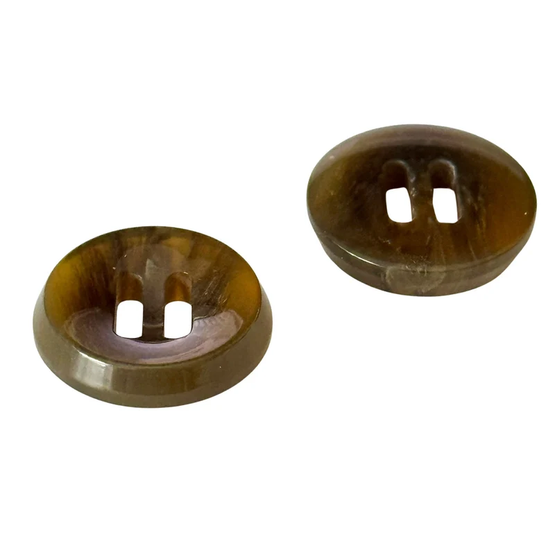 Schlitz-Bändchenknopf Hornimitat Braun – Trachten- und Lodenknopf HI-133