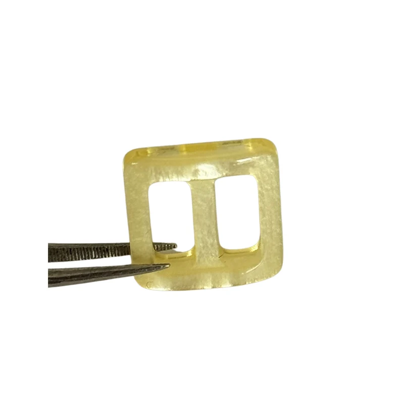 Mini Schnalle Quadratisch Gelb – Kunststoff Transparent S-40