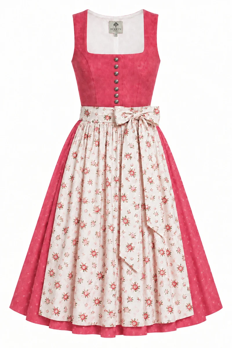 Dirndl mit Leinenoberteil und Druckrock
