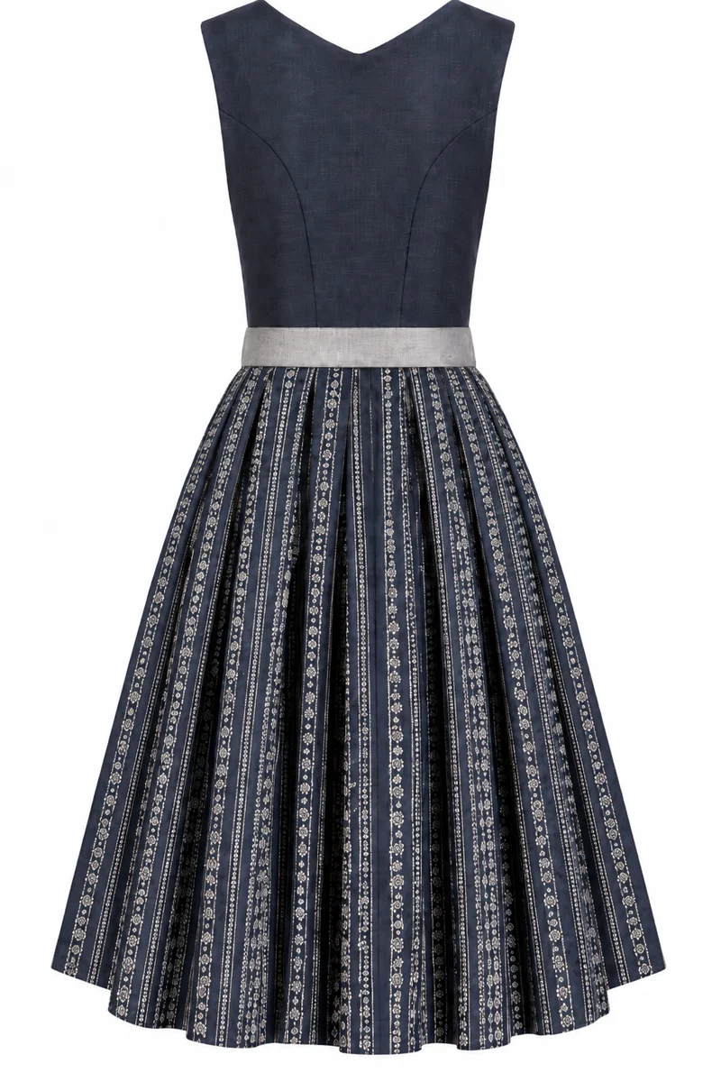 Dirndl mit Reinleinen-Oberteil und Leinenschürze