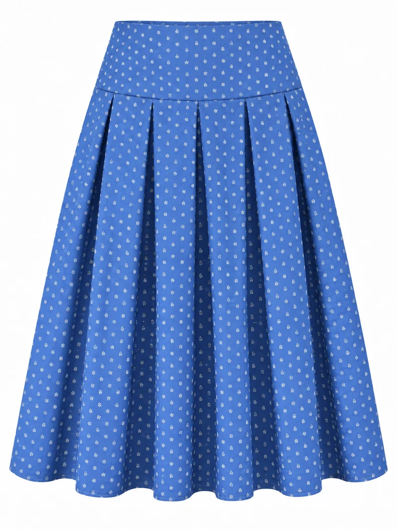 Klassischer Trachtenrock mit feinem Blümchendruck