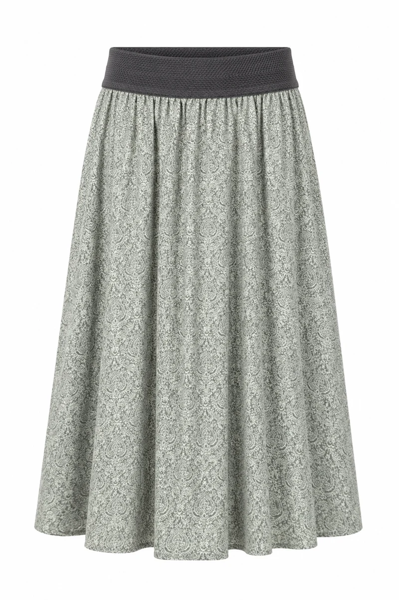 Schwingender Trachtenrock mit ornamentalem Druck