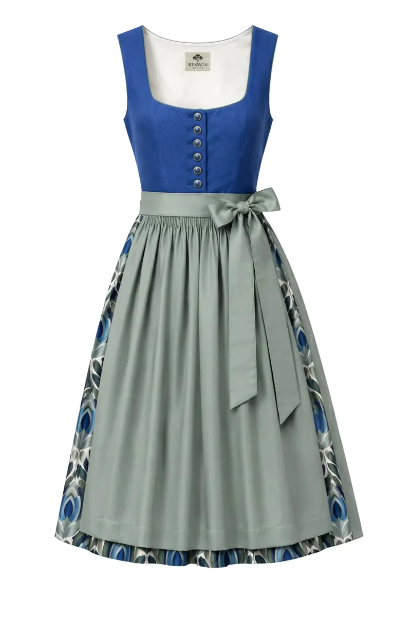 Dirndl mit Leinenoberteil und Druckrock