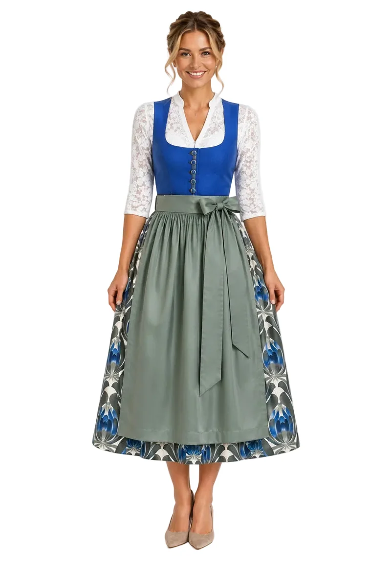 Dirndl mit Leinenoberteil und Druckrock