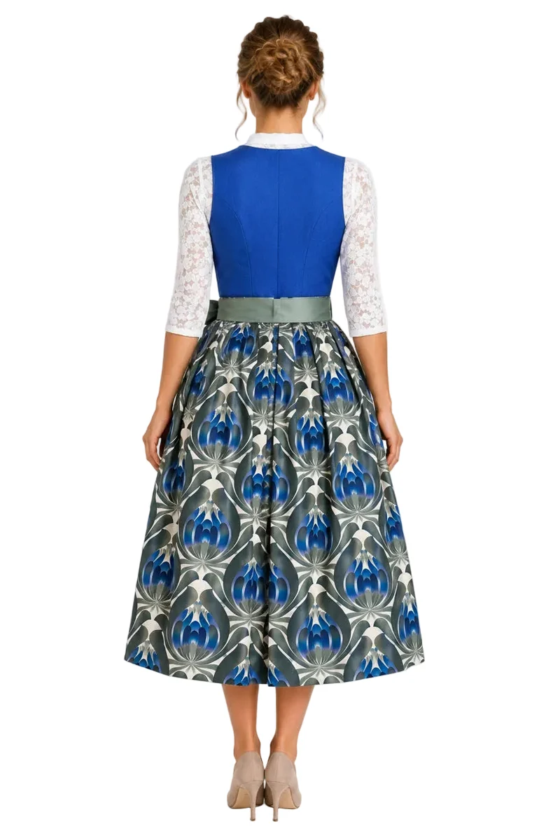 Dirndl mit Leinenoberteil und Druckrock