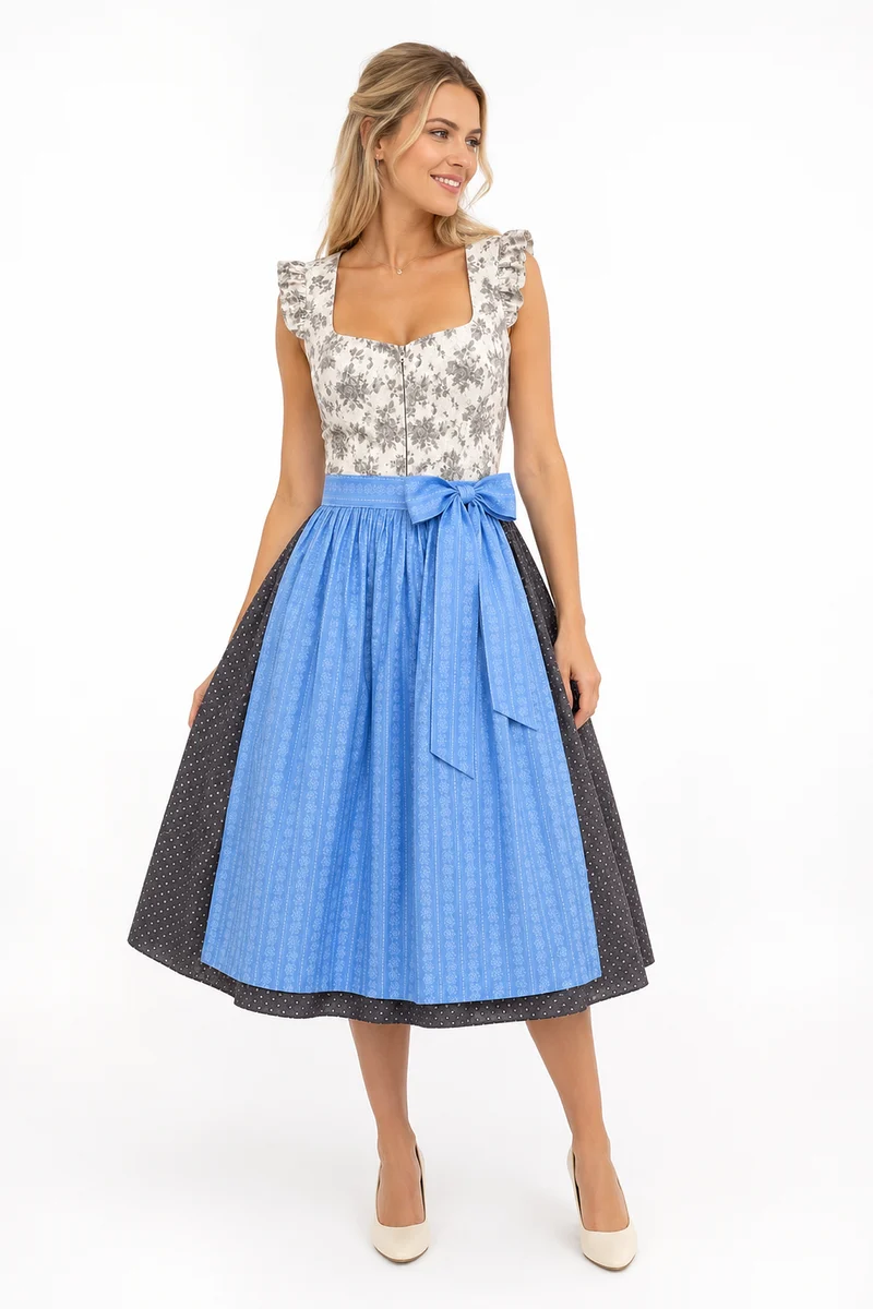 Dirndl mit Flügelarm und Blumenmuster