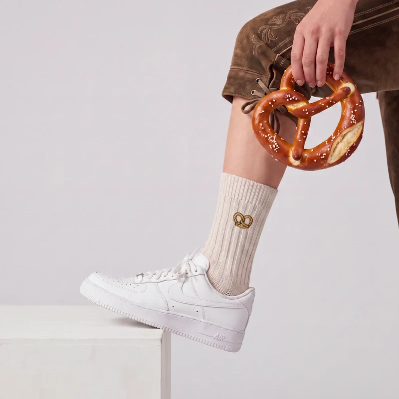 Norweger Socken | Off White "Lebkuchenherz & Brezn""-Edition"