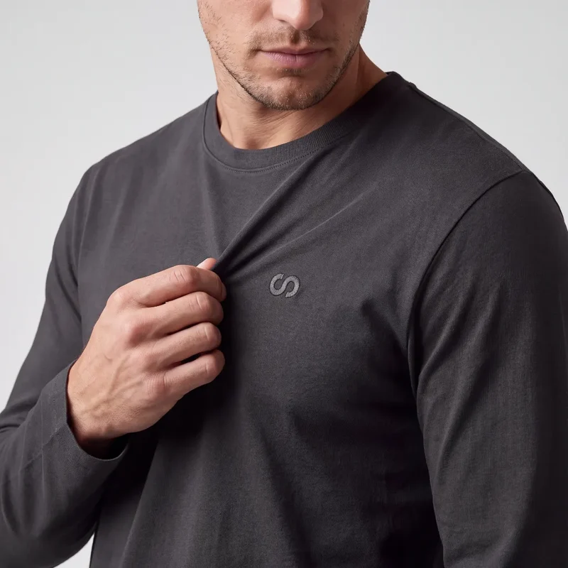 Schlafanzug Set Herren lang | Anthrazit