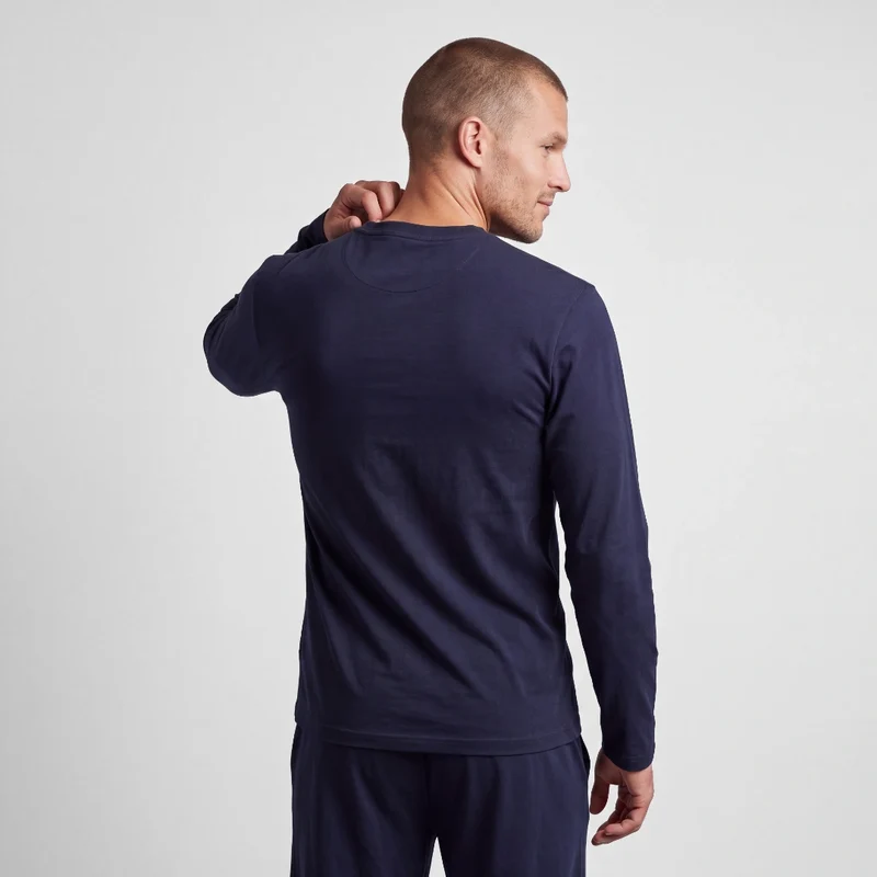 Schlafanzug Set Herren lang | Dunkelblau