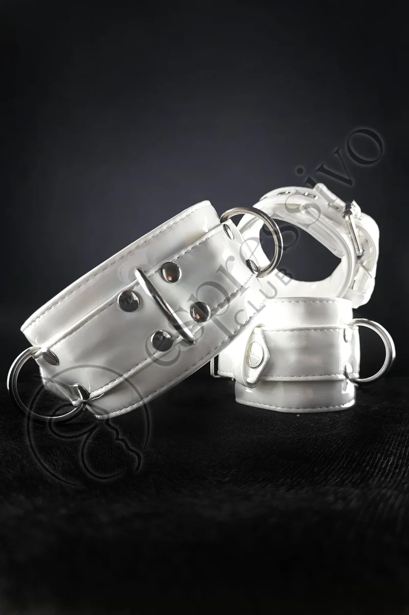 BDSM collar in White PVC