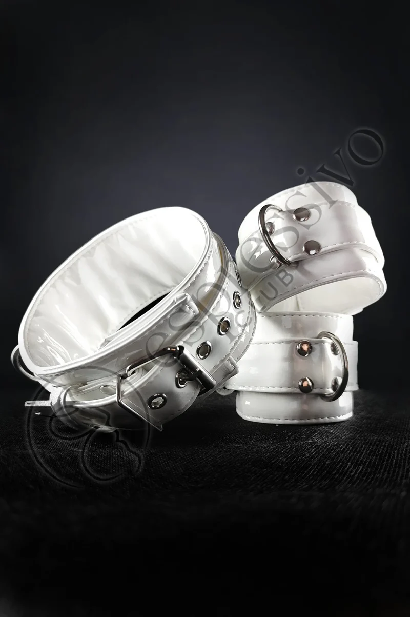 BDSM collar in White PVC