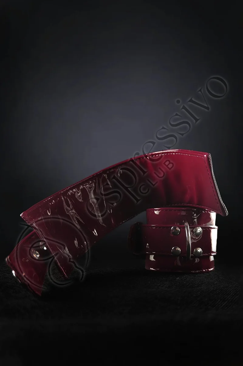 Bondage cuffs in Purple PVC - Wrist & Ankle BDSM restraints