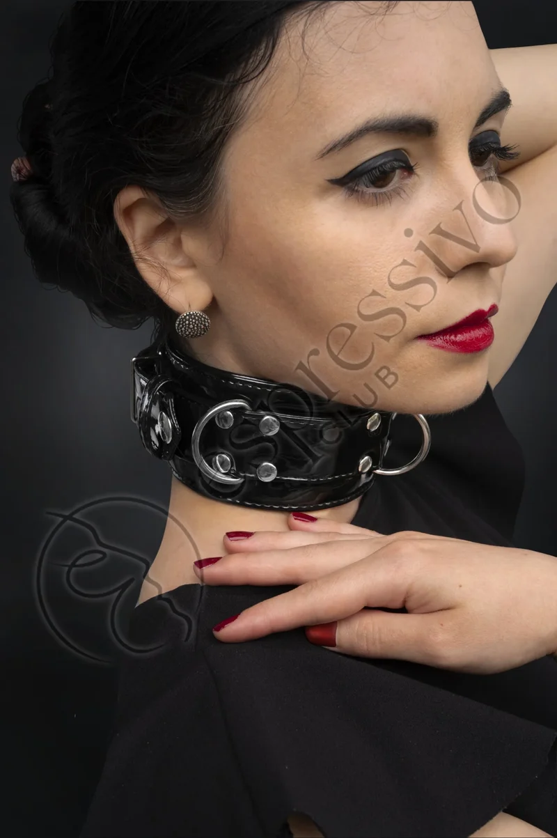 BDSM collar in Black PVC
