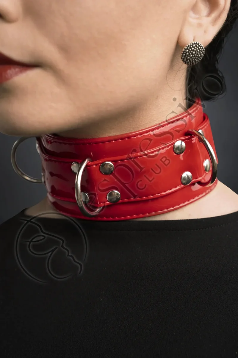 BDSM collar in Red PVC