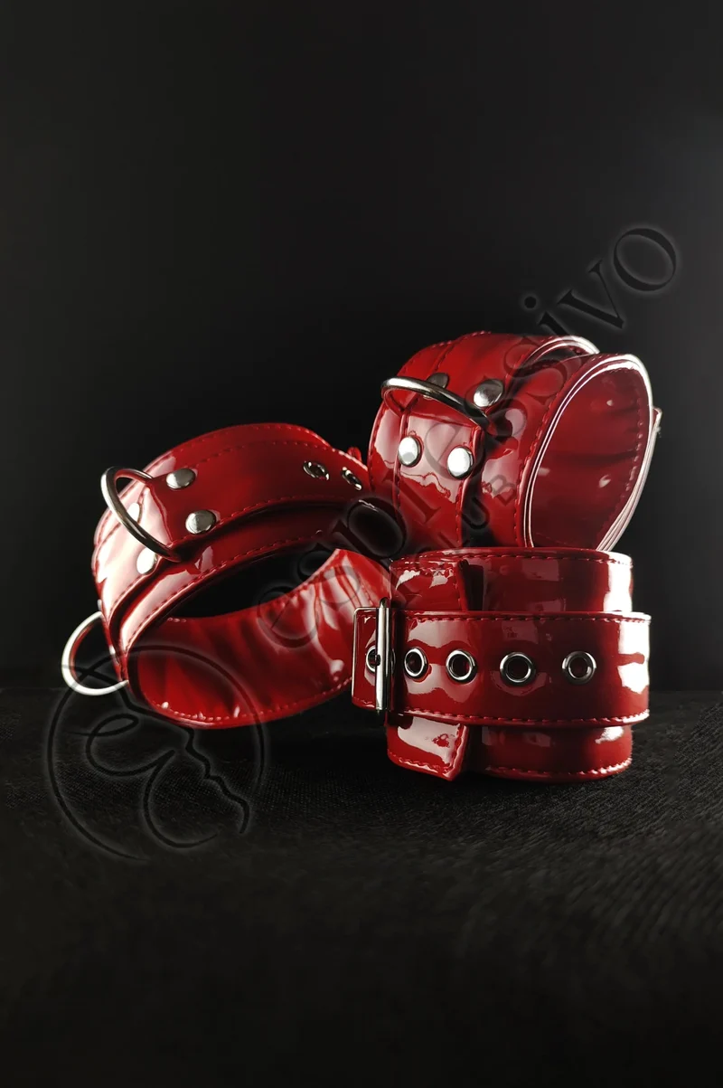 BDSM collar in Red PVC