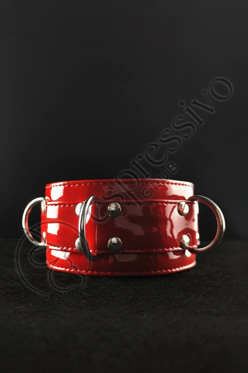 BDSM collar in Red PVC