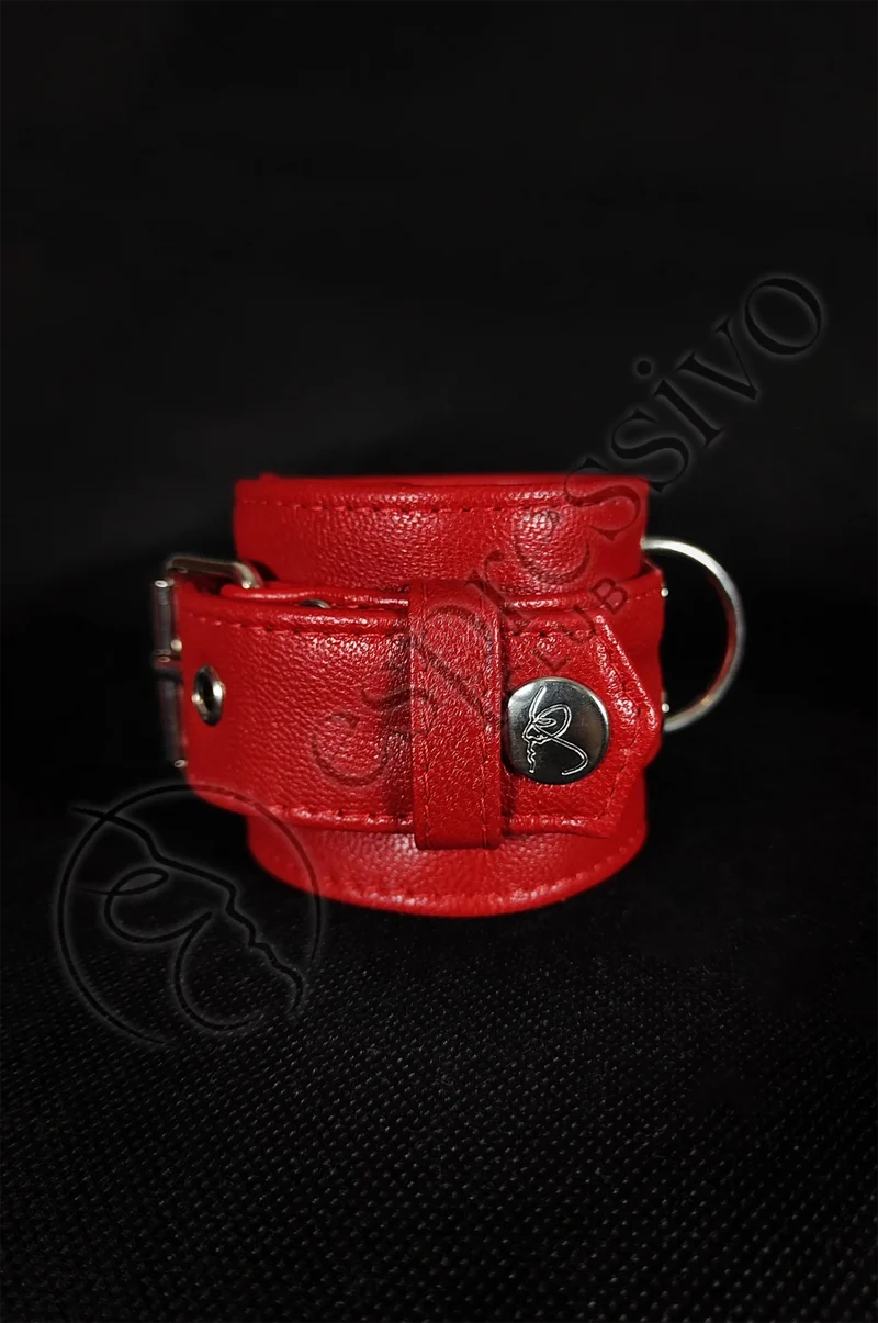 Red leather Bondage cuffs - Wrist & Ankle restraints - Limited edition