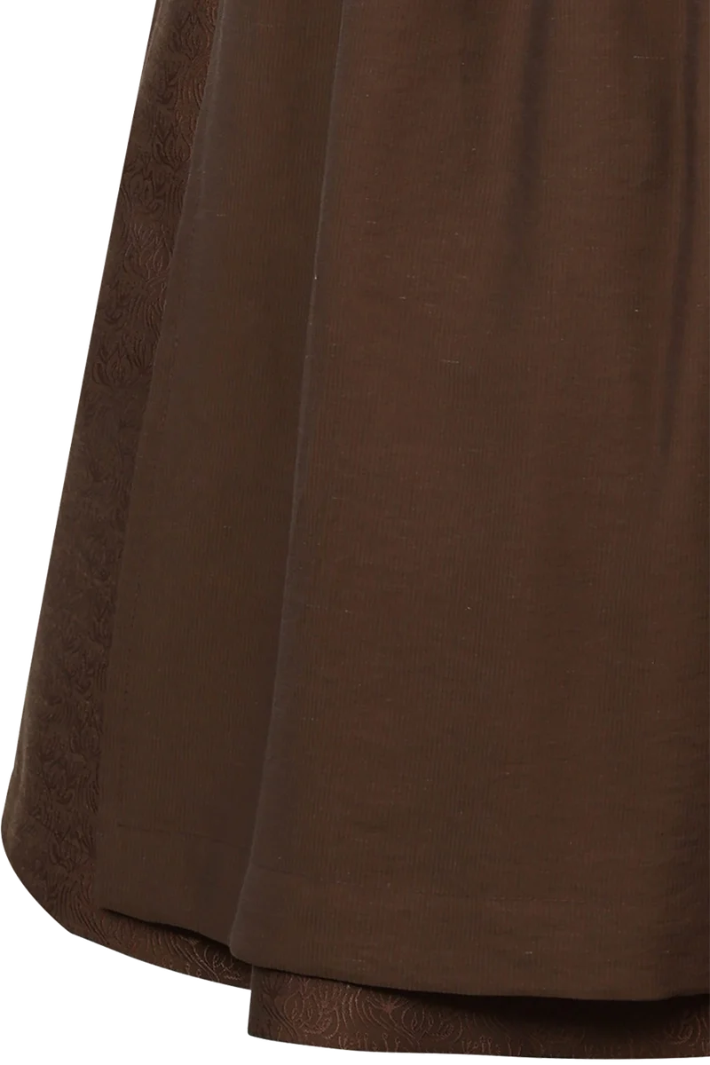 Einfarbiges Midi-Dirndl in Bouclé-Optik - bronze