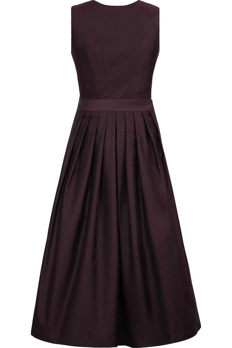 Einfarbiges Midi-Dirndl mit Jacquardmuster - traube