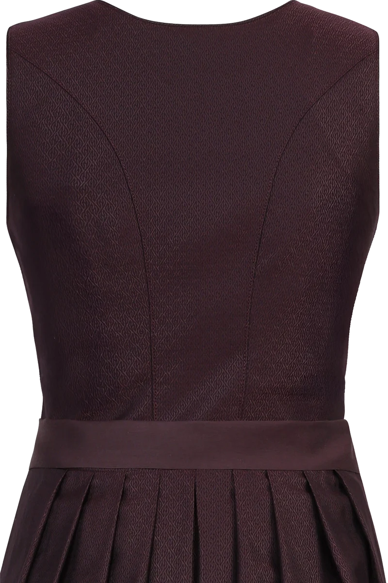 Einfarbiges Midi-Dirndl mit Jacquardmuster - traube
