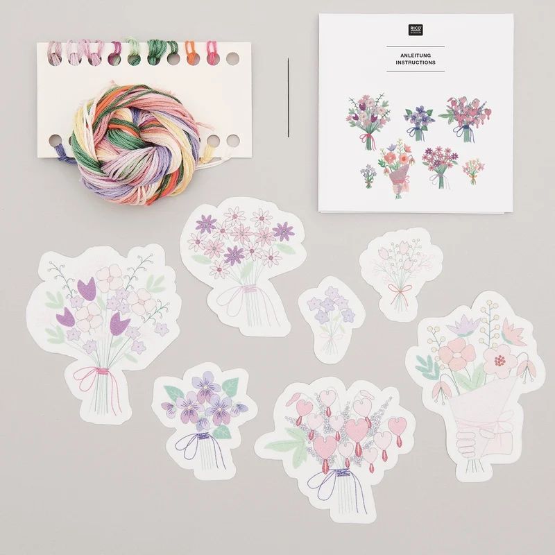 Stick and Stitch Packung "Blumensträusse XL"