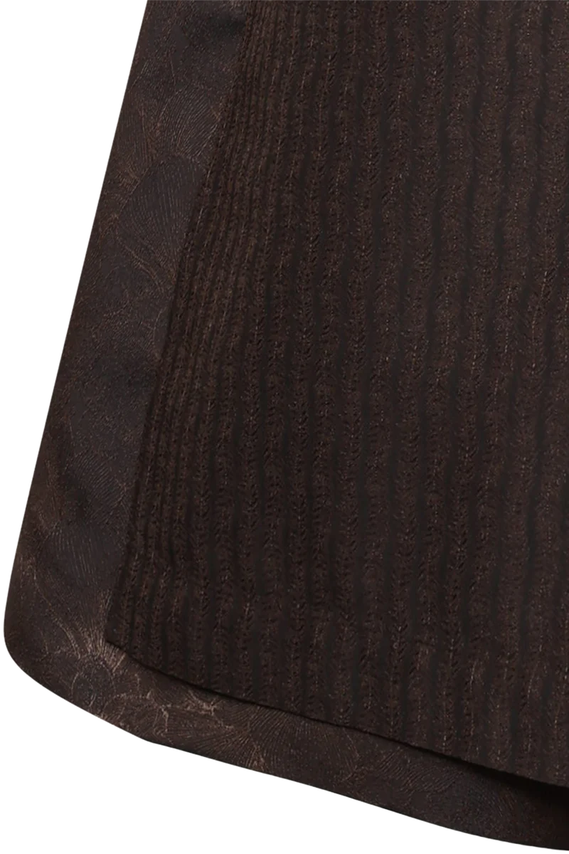Monochromes Midi-Samtdirndl mit floralem Rock Ottenschlag 75cm - espresso