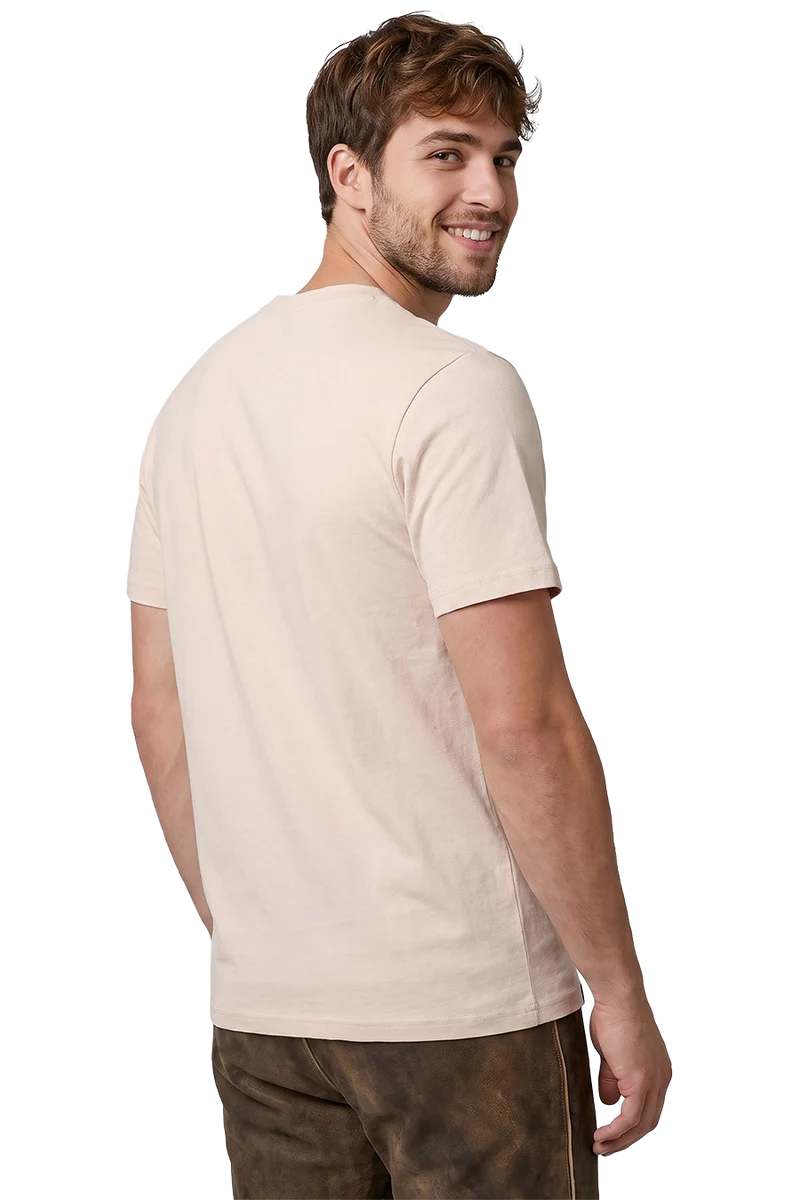 Herren T-Shirt 'Alte Liebe' mit Traktormotiv - altweiß